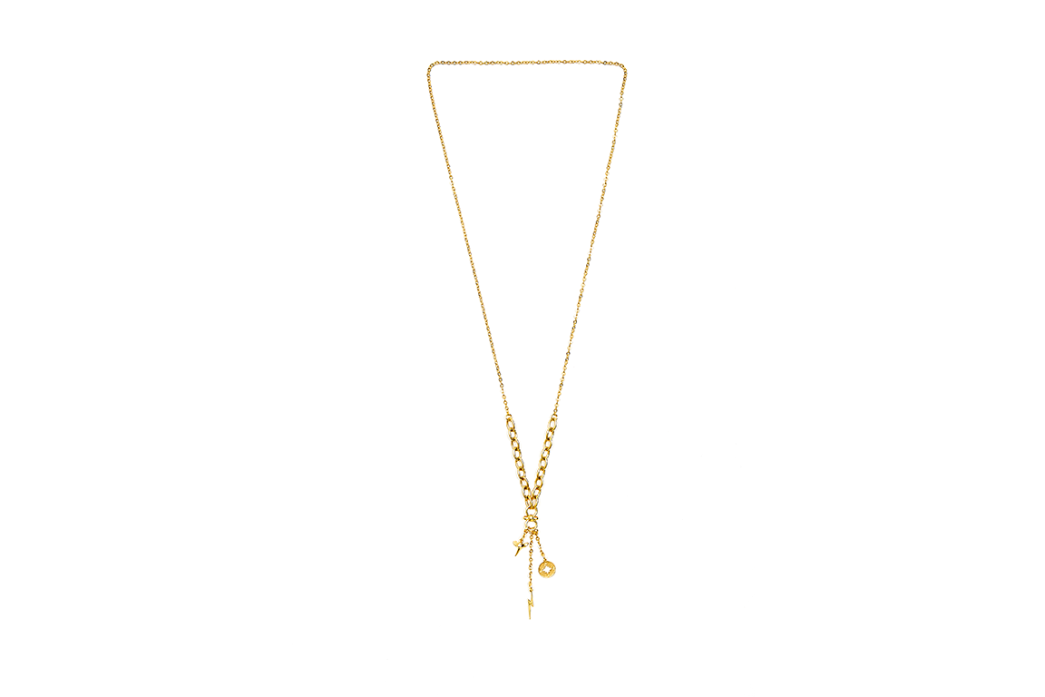Gold Drip Charm Necklace